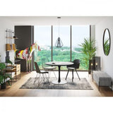 Kare Table Schickeria Noir Ø110 canapé, Bois partiel et MDF, 74x110x110cm