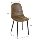 Homy Casa - Lot de 4 chaises - Style vintage et design scandinave - En faux daim - Idéales pour cuisine - Marron