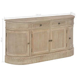 Festnight Buffet Cuisine | Armoire à Manger Cabinet Meuble | Buffet 134 x 30 x 68 cm Bois Massif