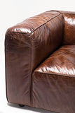 Kare Cubetto 3 Places XXL Grand Moderne 2/3 canapé-lit en Cuir 67 x 259 x 110 cm, Bois partiel, MDF, Marron foncé, 3- Sitzer