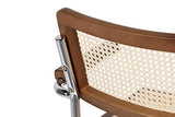 Adda Home Chaise, Bois d'orme/rotin, Marron/argenté, 64X52X83 CM