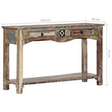 Tidyard Table Console | Table d’entrée Industriel 120x40x75 cm en Bois Solide de Récupération