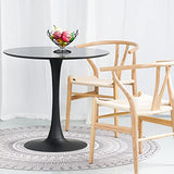 Tomile Wishbone Chaise en Y - En bois massif - Avec rotin - 2 chaises pour cuisine, salle à manger - Bois de frêne naturel
