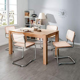 ElleDesign Chaise à traîneau en osier, paille de Vienne, bois massif hêtre naturel verni laqué noir blanc noix paille de Vienne