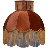 MYYINGBIN Abat-Jour en Tissu De Couleur Caramel Velours avec Pompon, Abat-Jour Fait Main pour Lampe De Chevet Lampadaire, Décor à La Maison