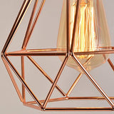 iDEGE Suspension Luminaire Retro E27 Lustre Plafonniers en Forme de Cage Lampe Suspension Vintage pour Salle à Manger, Salon, Chambre et Restaurant - Diamètre 20cm (Or rose)