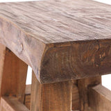 DESIGN DELIGHTS Tabouret en bois rustique vintage 40" | Bois dur recyclé recyclé 43 x 45 x 27 cm (H x l x P) | Tabouret en bois massif | Couleur : 01 Natur-Vintage