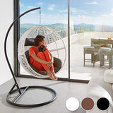 TecTake Chaise hamac avec Support en Résine Tressée Fauteuil Suspendu de Jardin Balancelle Transat - diverses Couleurs au Choix - Lancelle transat - diverses Couleurs au Choix - (Negro | No. 401777)