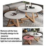 LBSI Tables Basses Rondes pour Salon Ensemble de 2 Petites Tables d'appoint Blanches et Grises, Modernes Table Basse Gigogne, Assemblage Robuste et Facile (Color : White, Size : 80 * 80 * 45cm)