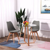 H.J WeDoo Lot de 2 chaises de Salle à Manger scandinaves, Chaises Rétro Bois de hêtre Massif - Gris