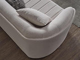 Vente-unique - Canapé 3 Places en Tissu Bouclette Blanc cassé ELFIRA