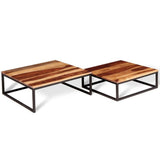 WEILANDEAL Ensemble de Table Basse gigogne 2 Pcs Bois Massif de SeshamMateriau du Cadre : Fer Table Basse Jardin