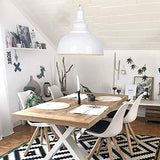 Vintage Suspension Luminaire Industrielle E27 Ø29cm,Rétro Métal Lustre Abat-jour Lampe Plafonnier Eclairage Installation (Blanc)