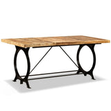 Festnight Table de Salle à Manger Industriel en Bois de Manguier Brut 180 x 90 x 77 cm