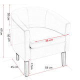 Keinode Fauteuil Confère Simili Cuir Incomparable Design Salon Salle à Manger Chambre à Coucher Salon Bureau W58 cm X D50 cm X H :