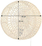 Guru-Shop Applique / Lampe Murale Maumere, à Bali Fait à la Main à Partir de Matériaux Naturels, le Rotin, 35x35x14 cm, Applique Natureelights en Matériau Naturel