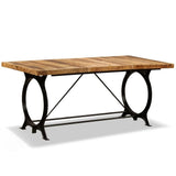 Festnight Table de Salle à Manger Industriel en Bois de Manguier Brut 180 x 90 x 77 cm