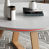 LBSI Tables Basses Rondes pour Salon Ensemble de 2 Petites Tables d'appoint Blanches et Grises, Modernes Table Basse Gigogne, Assemblage Robuste et Facile (Color : White, Size : 80 * 80 * 45cm)