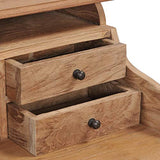 vidaXL Bois de Teck Massif Bureau Table d'Ordinateur Informatique Table d'Etude Table d'Ecriture Table de Travail Maison Salle d'Etude