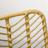 HOMCOM Lot de 2 chaises de Salle à Manger Design bohème en résine tressée Imitation rotin et piètement métal - 44 x 58 x 85 cm - Jaune