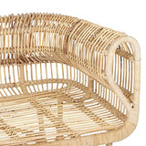 Fauteuil Design en Rotin Naturel avec Accoudoirs Décoratifs et Coussins Beiges pour Chambre Salon ou Jardin au Style Boho et Rustique Beliani