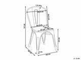 Kosmi - Lot de 4 chaises en métal Noir Mat - Style Industriel