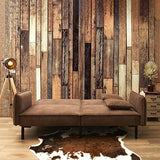 AltoBuy Flip - Canapé Convertible Bois d'Eucalyptus Tissu Marron