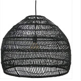 Chambre Suspensions Lampe,Lustres Salon,Luminaire Pendante Salle À Manger,Éclairage De Plafond Bureau,Lampe Moderne En Rotin De Luxe Simple Lumière D40Cm Noir
