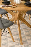 Nordic Story Table de salle à manger ronde Raund, en bois massif chêne, idéale pour cuisine salon, meubles style nordique scandinave, 105 x 105 x 75 cm, chêne naturel