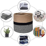 Paniers En Corde Coton, Panier à Linge En Corde Coton, Panier Rangement Tissé Corde Coton, 28 x 28 cm Pliable Panier Rangement Salle Bain pour Jouets, Fournitures d'Artisanat, Stockage Vêtements
