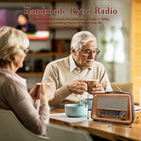 Wholede Radio Portable, Radio Vintage Bluetooth FM/AM/SW, Poste Radio à Pile, Prise en Charge de la Carte TF/USB, Nostalgie Retro Radio pour Cuisine Salle de Bain