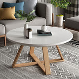 LBSI Tables Basses Rondes pour Salon Ensemble de 2 Petites Tables d'appoint Blanches et Grises, Modernes Table Basse Gigogne, Assemblage Robuste et Facile (Color : White, Size : 80 * 80 * 45cm)