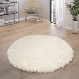 Paco Home Tapis Poils Hauts Moelleux Moderne Shaggy Style Flokati Confortable Uni Blanc, Dimension:200x290 cm