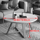 LBSI Tables Basses Rondes pour Salon Ensemble de 2 Petites Tables d'appoint Blanches et Grises, Modernes Table Basse Gigogne, Assemblage Robuste et Facile (Color : White, Size : 80 * 80 * 45cm)