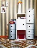 Kartell Componibili, Conteneur 3 éléments, Blanc, Base ronde