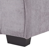Beliani - Canapé 3 Places - Viskan - en Velours Côtelé et Bois, Gris Cair
