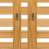 IDMarket - Tête de lit Lattes AVA 240 CM Bois Clair et étagères Blanches