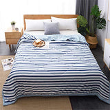Chickwin Couvre Lit Matelassée, Simple Rayure Imprimé Couvre-lit Réversible Couverture de lit Doux Microfiber Jeté de Lit Dessus de Lit pour Lit 1 ou 2 Personnes (Bleu,200x230cm)