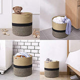 Paniers En Corde Coton, Panier à Linge En Corde Coton, Panier Rangement Tissé Corde Coton, 28 x 28 cm Pliable Panier Rangement Salle Bain pour Jouets, Fournitures d'Artisanat, Stockage Vêtements
