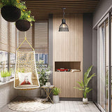 Filet de fer Abat-jour Noir Douille E27 Lampe Suspension Vintage Plafonnier DIY Lustre Fil Ajustable avec Noeud Luminaire Interieur pour Salon Chambre Restaurent Bar