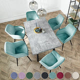 TecTake Lot de 4 Chaises de Salle à Manger Chaises Rembourrées Fauteuil Salon Design Scandinave Pieds en Metal Noirs Élégant avec Accoudoirs – Gris