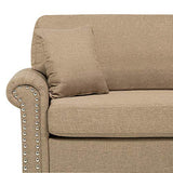 Beliani - Canapé 3 Places - Otra - Tissu, Beige Sable