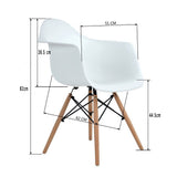 Ajie Lot de 2 Chaise de Salle à Manger, hêtre Massif - Blanc