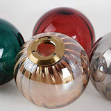 LFsem Plafonnier Simple Tête Coloré Ø15cm Globe En Verre Suspension E14 Loft Chambre Restaurant Suspension Lustre Simple Moderne (Ambre)