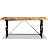 Festnight Table de Salle à Manger Industriel en Bois de Manguier Brut 180 x 90 x 77 cm