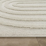 Paco Home Tapis Poils Longs Tapis De Salon Tapis Shaggy Aspect 3D Ethnique Boho Look Vintage Doux, Dimension:160x220 cm, Couleur:Crème 7