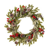 Guirlande De Noël,Couronne Décoration de Noël Couronne D'automne Guirlande de Noël Artificielles Fait à Main, Couronne de Fleurs Idéal Déco Noël pour Votre Porte, Mur ou Fenêtre