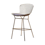 XNLIFE Creux Fil High Bar Chaise Simple Nordique Moderne en Fer forgé Creative Dossier en Cuir métal Grillage Haut Tabouret Style Industriel Hauteur d'assise 75 cm Chaise de Bureau (Color : Gold)