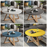 LBSI Tables Basses Rondes pour Salon Ensemble de 2 Petites Tables d'appoint Blanches et Grises, Modernes Table Basse Gigogne, Assemblage Robuste et Facile (Color : White, Size : 80 * 80 * 45cm)
