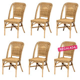 Lot de 6 chaises Selva Miel en Osier
